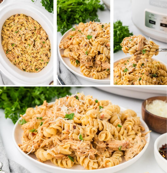 Crock Pot Garlic Parmesan Chicken Pasta