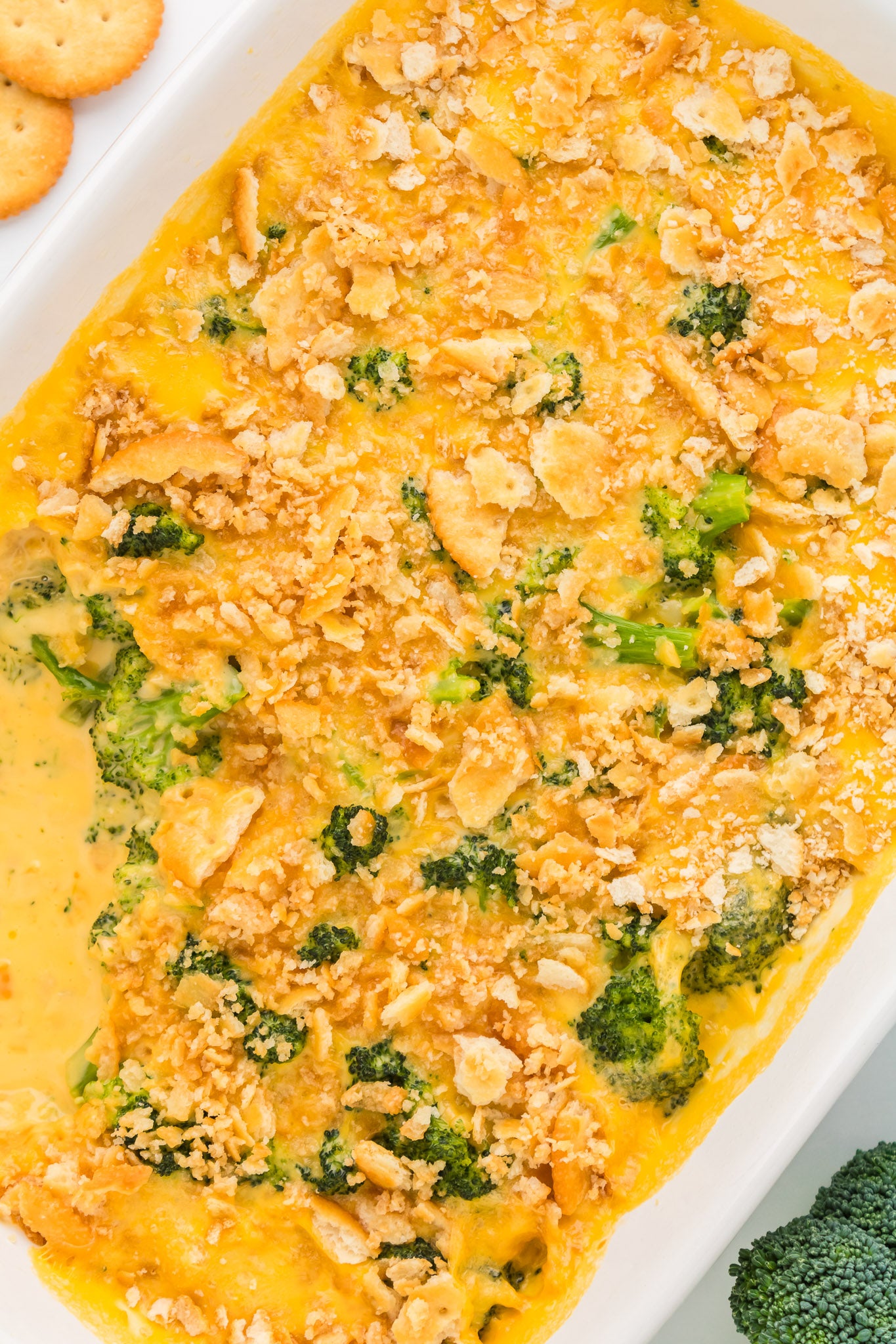 Broccoli Velveeta Casserole with Ritz Crackers