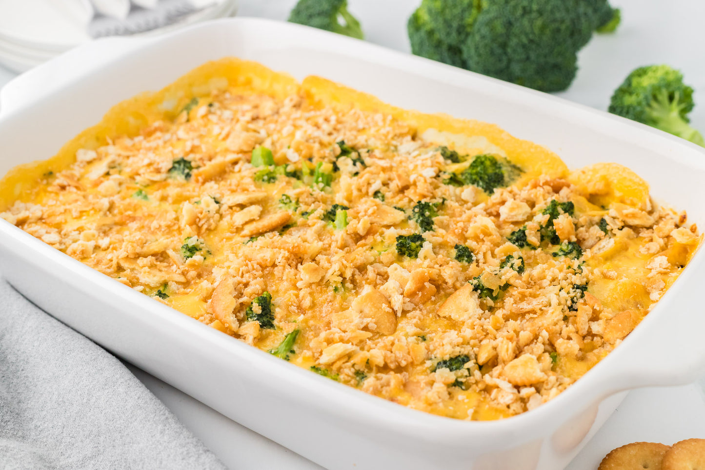 Broccoli Velveeta Casserole with Ritz Crackers