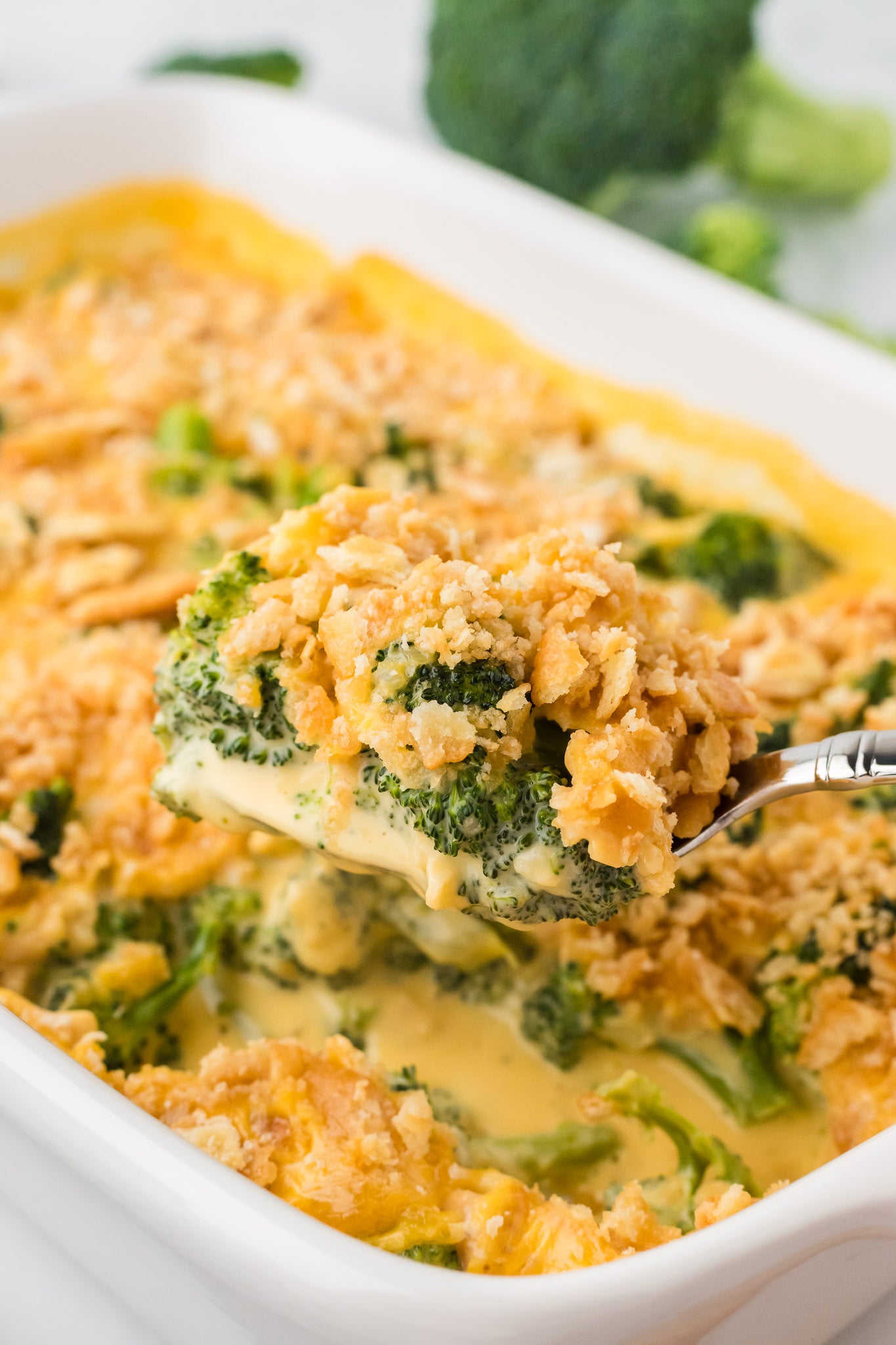 Broccoli Velveeta Casserole with Ritz Crackers