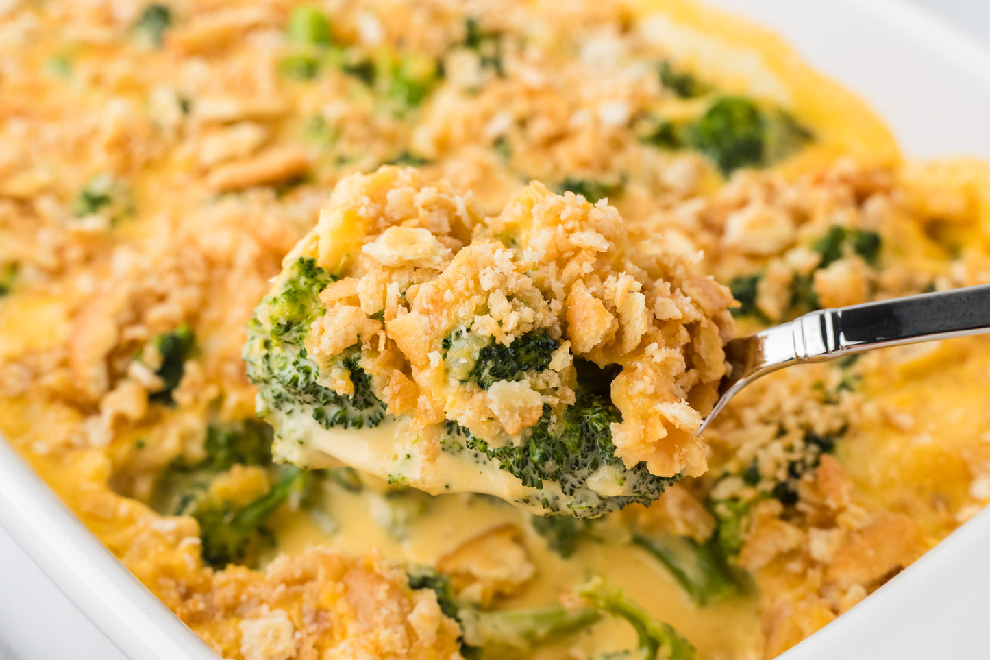 Broccoli Velveeta Casserole with Ritz Crackers