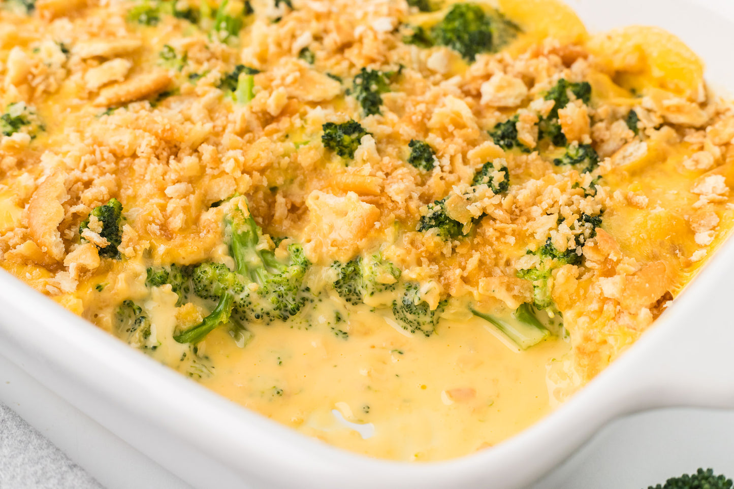 Broccoli Velveeta Casserole with Ritz Crackers