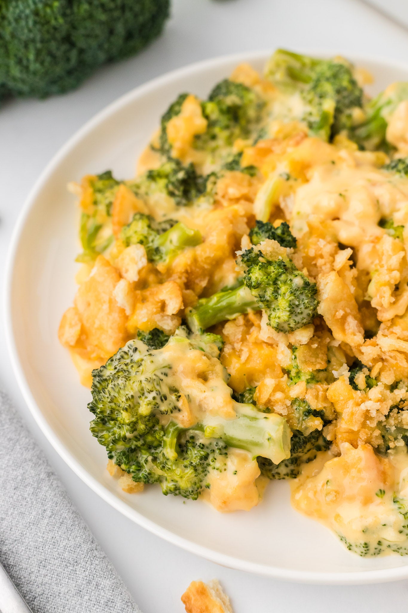 Broccoli Velveeta Casserole with Ritz Crackers