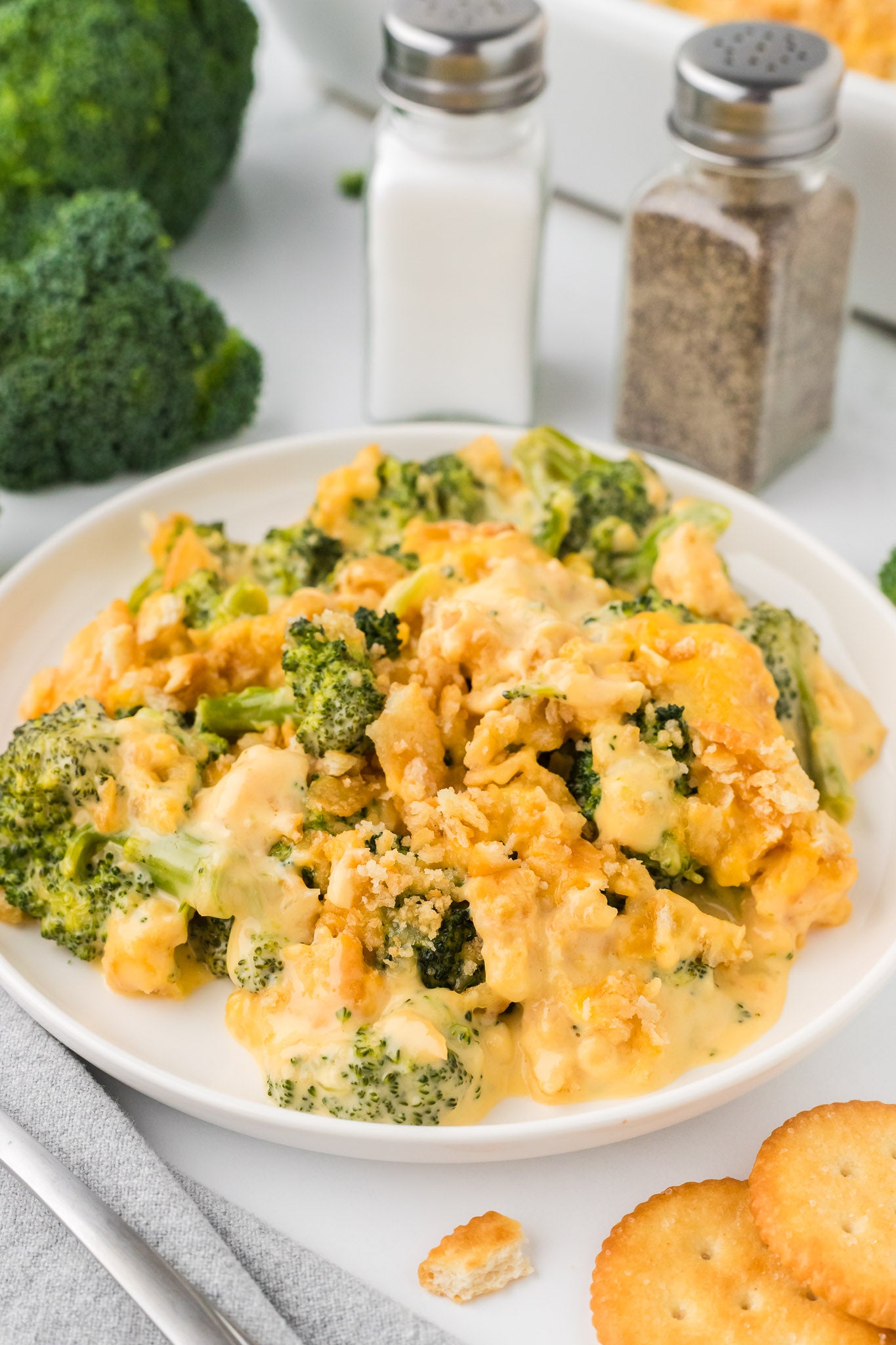 Broccoli Velveeta Casserole with Ritz Crackers