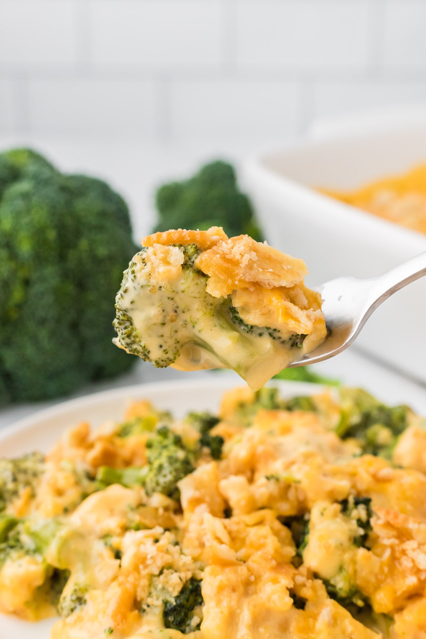 Broccoli Velveeta Casserole with Ritz Crackers