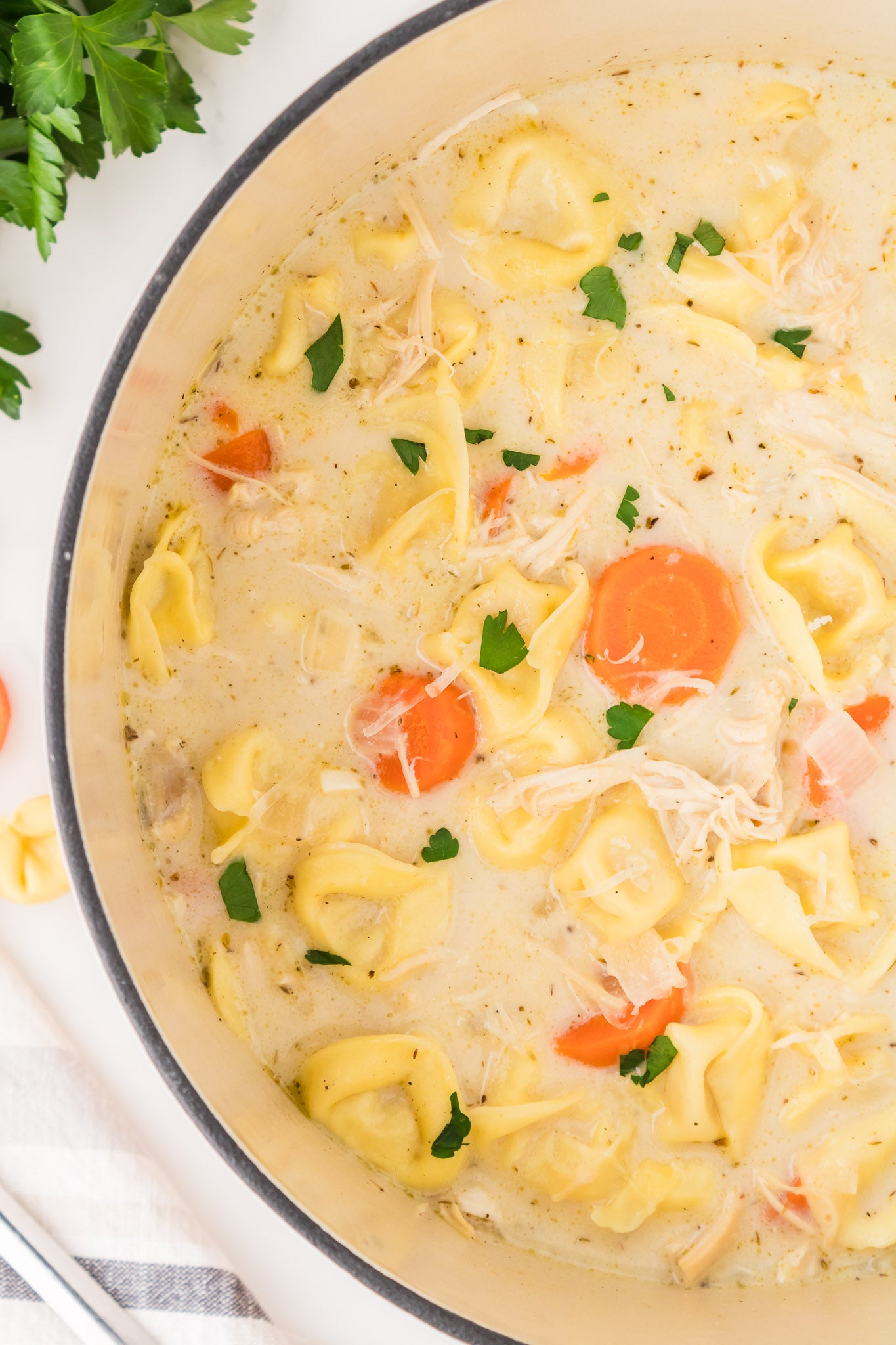 Creamy Chicken and Tortellini Soup