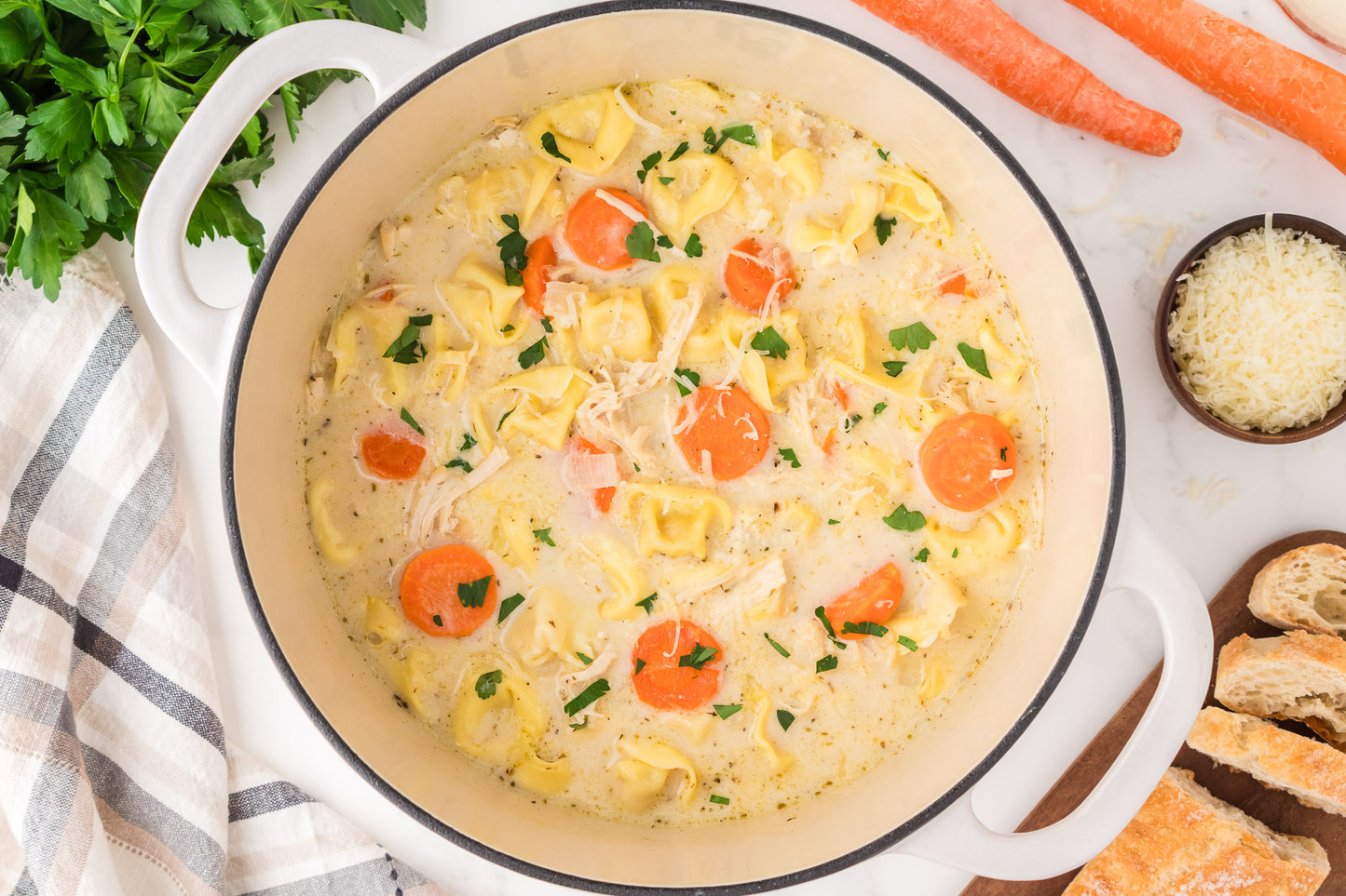 Creamy Chicken and Tortellini Soup