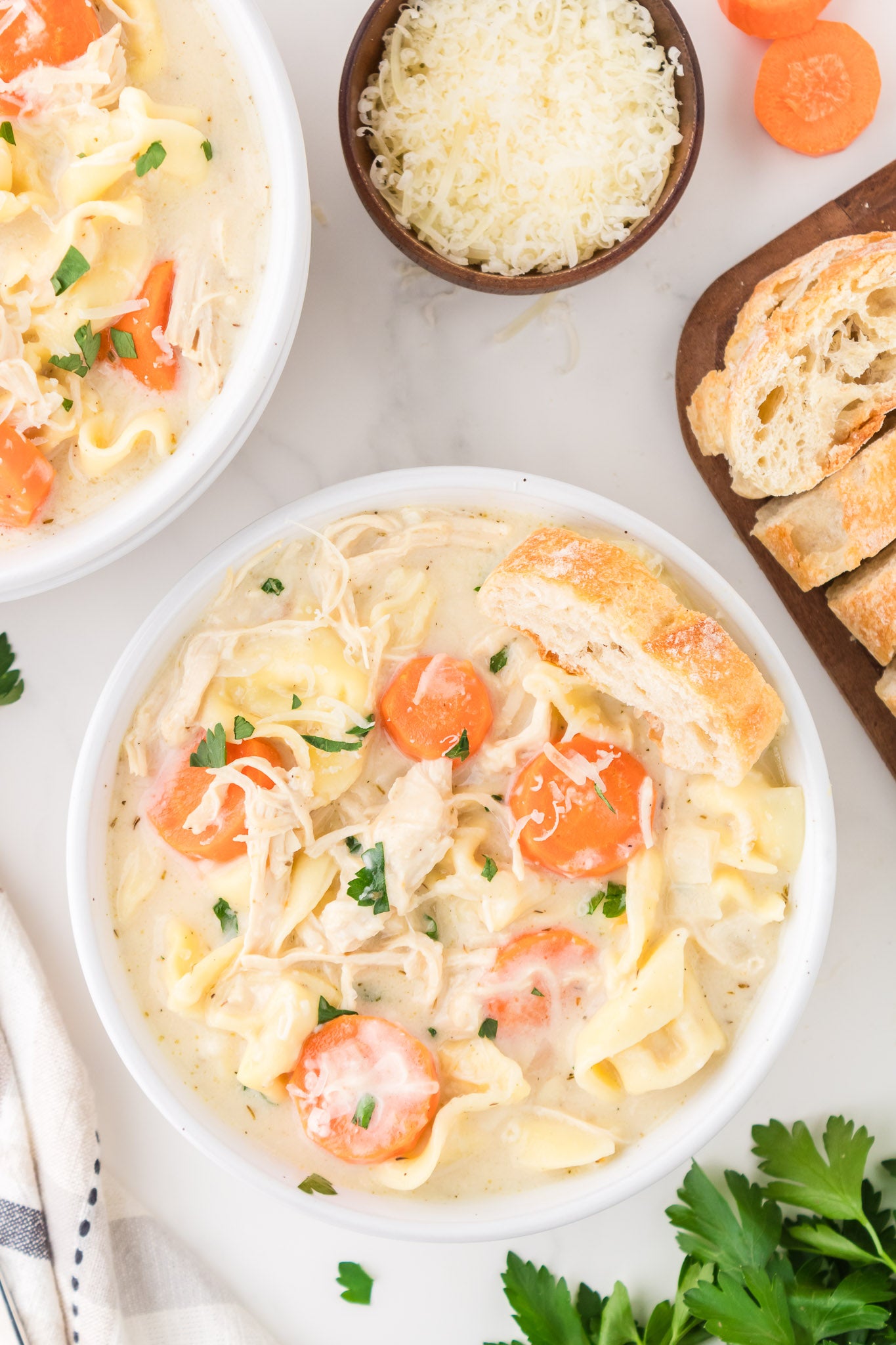 Creamy Chicken and Tortellini Soup