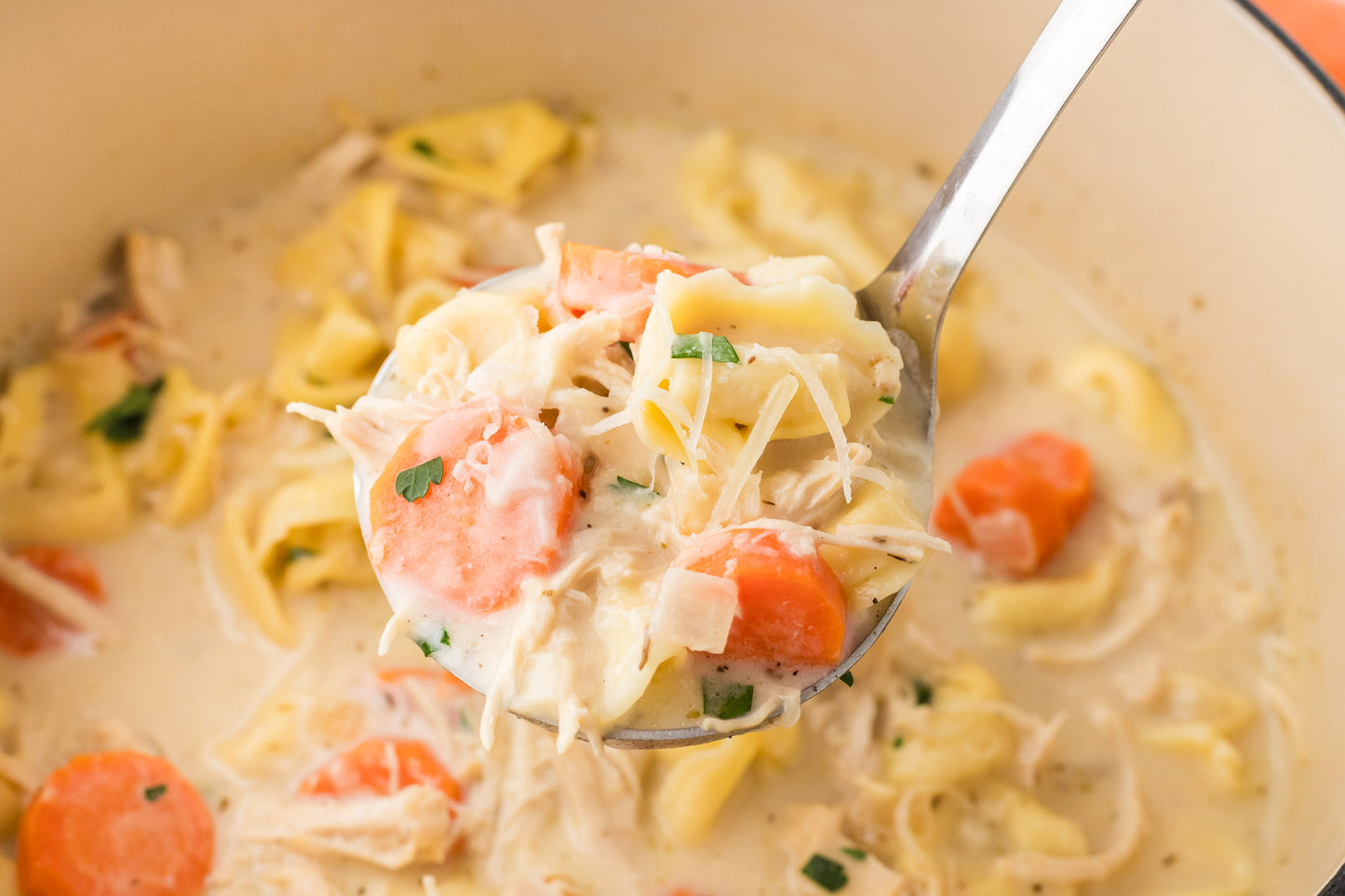 Creamy Chicken and Tortellini Soup