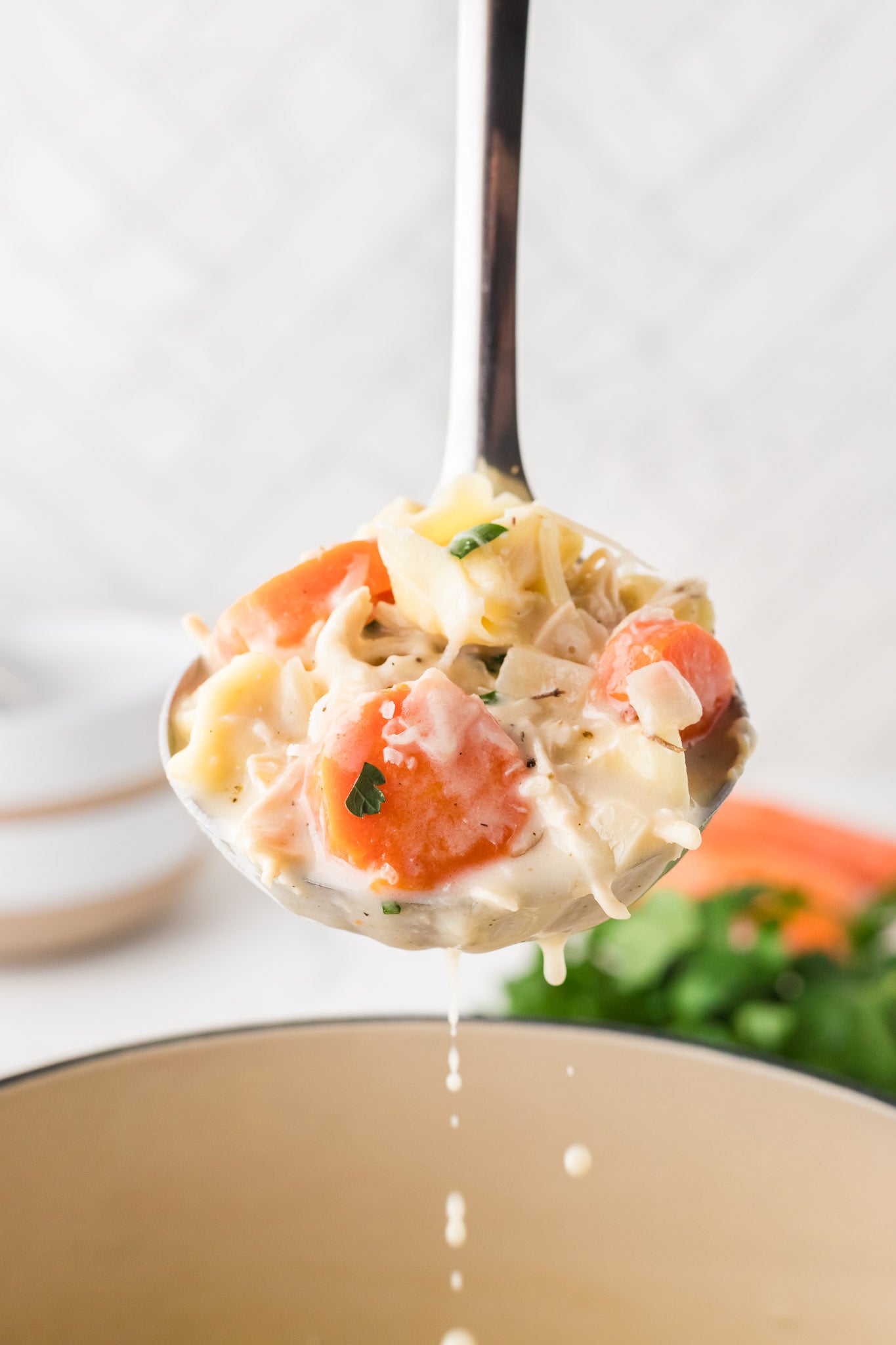 Creamy Chicken and Tortellini Soup