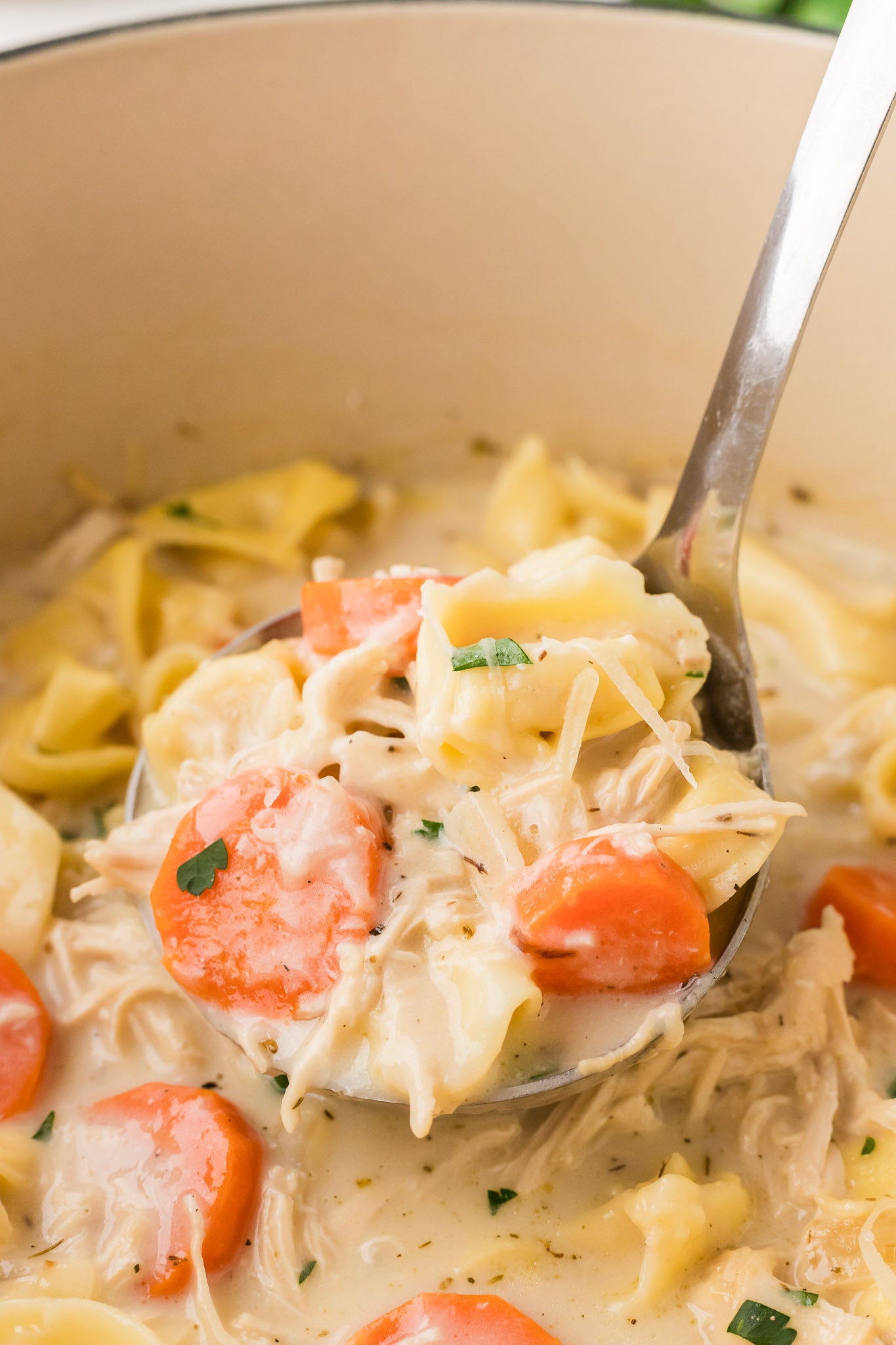 Creamy Chicken and Tortellini Soup