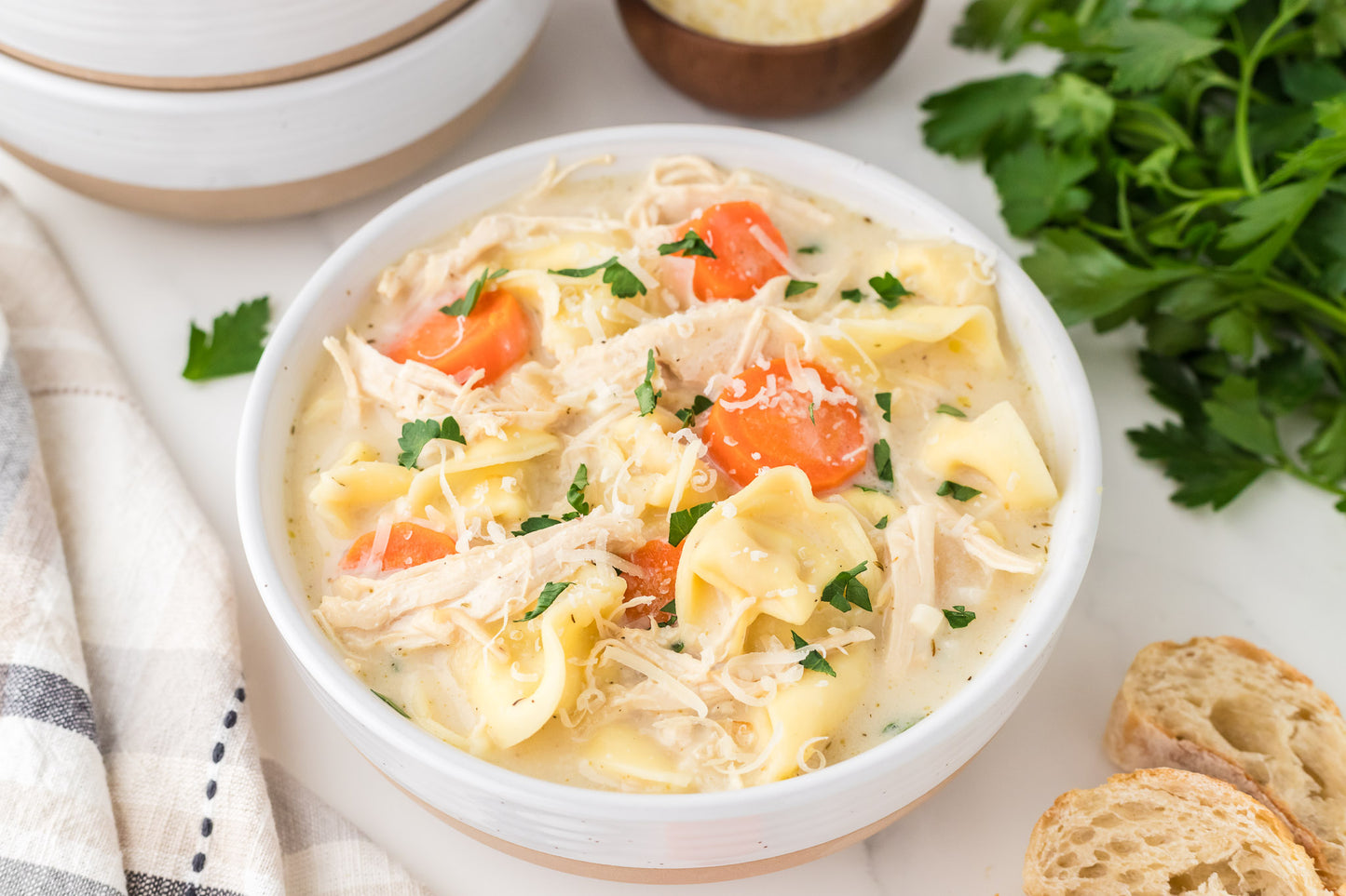Creamy Chicken and Tortellini Soup