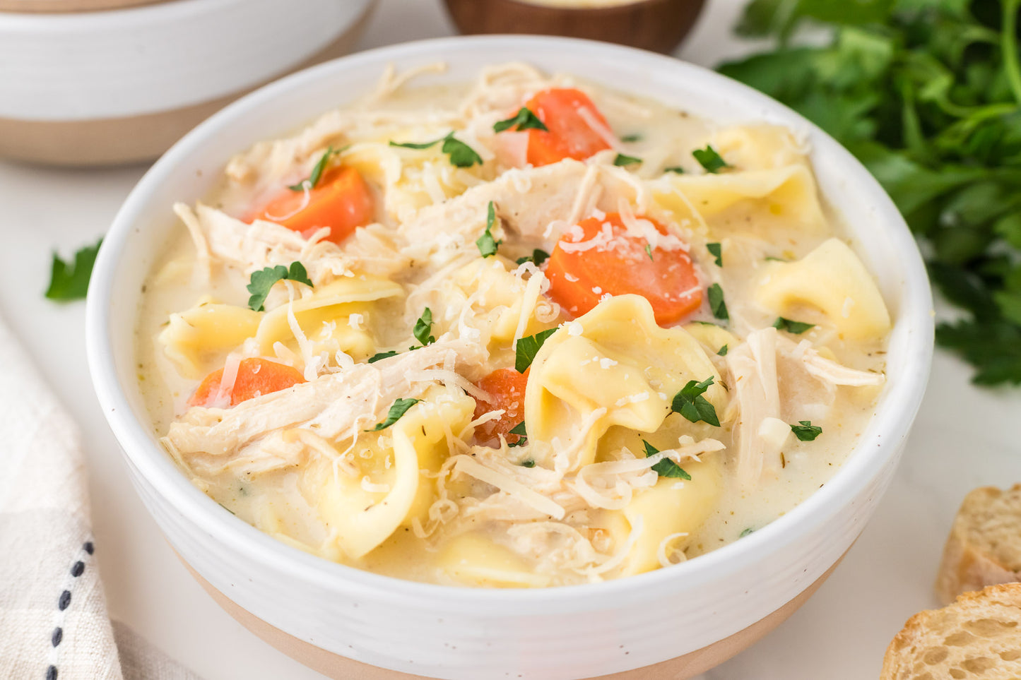 Creamy Chicken and Tortellini Soup