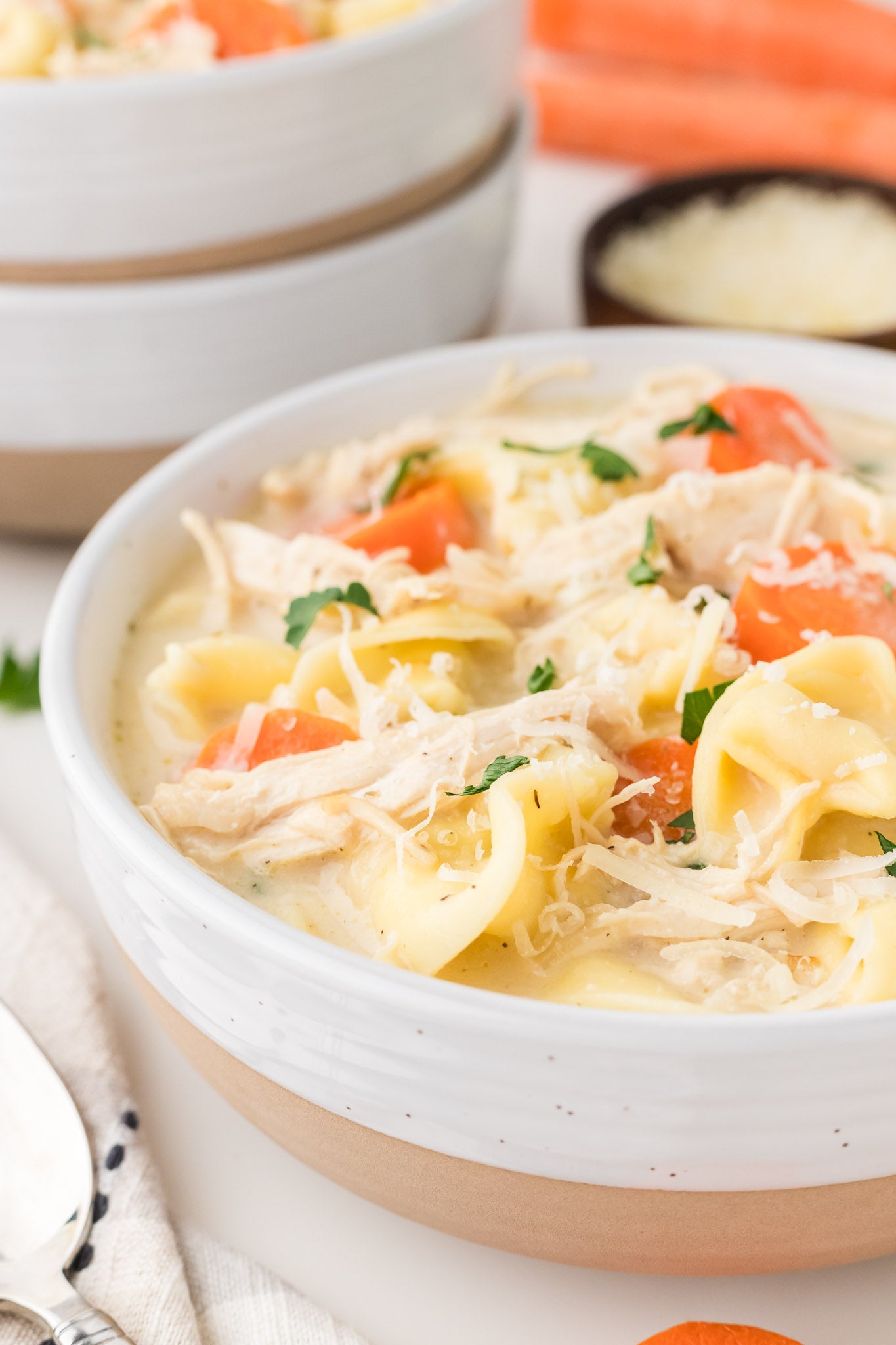 Creamy Chicken and Tortellini Soup